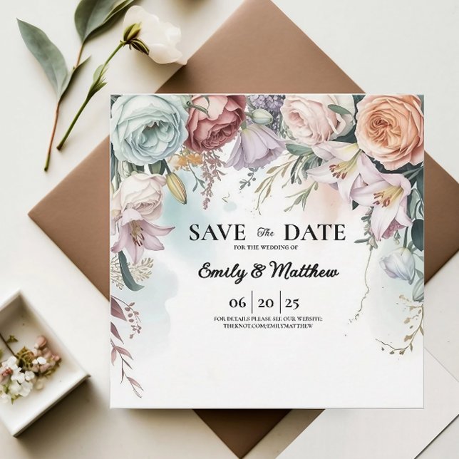 Beautiful Floral Bouquet Designer Save the Date (Von Creator hochgeladen)