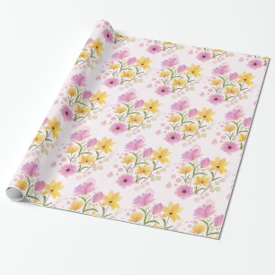 Beautiful Floral Bouquet Pinks Yellows Geschenkpapier