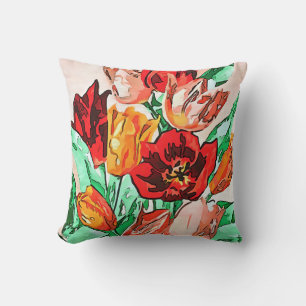 Beautiful Floral Bouquet Tulips Kontur Kissen