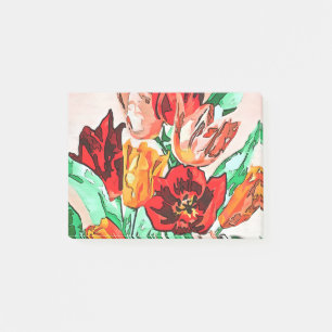 Beautiful Floral Bouquet Tulips Kontur Post-it Klebezettel