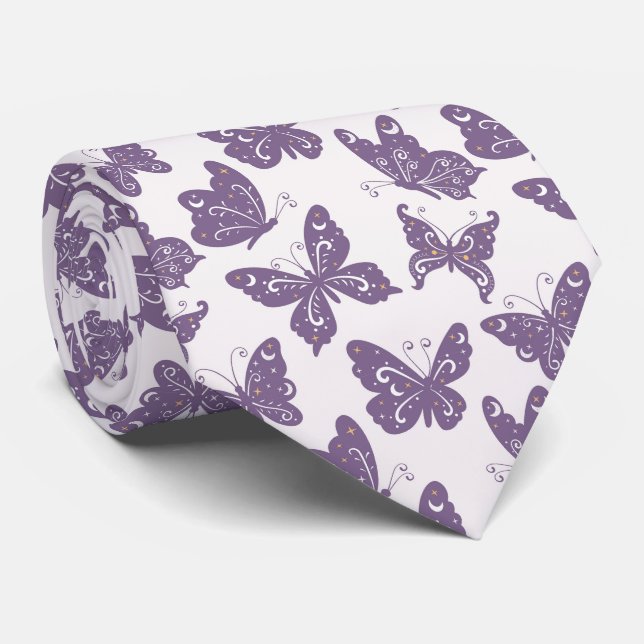 Beautiful Floral Butterfly Garden Neck Tie Krawatte (Gerollt)