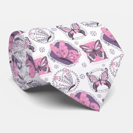 Beautiful Floral Butterfly Garden Neck Tie Krawatte