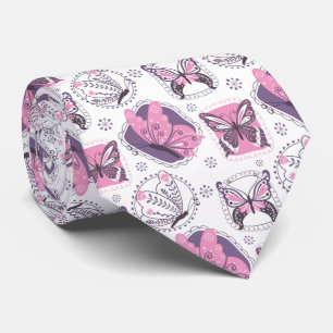 Beautiful Floral Butterfly Garden Neck Tie Krawatte