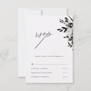 Beautiful Floral Dark Lila Wedding Rsvp