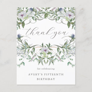 Beautiful Floral Geburtstag Vielen Dank Postkarte