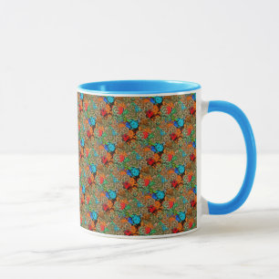 Beautiful Floral mehrfarbiges Muster Red Blue Tasse