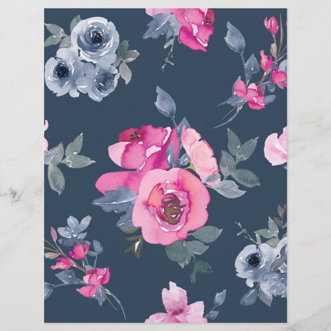 Beautiful floral pink and blue page (Vorderseite)