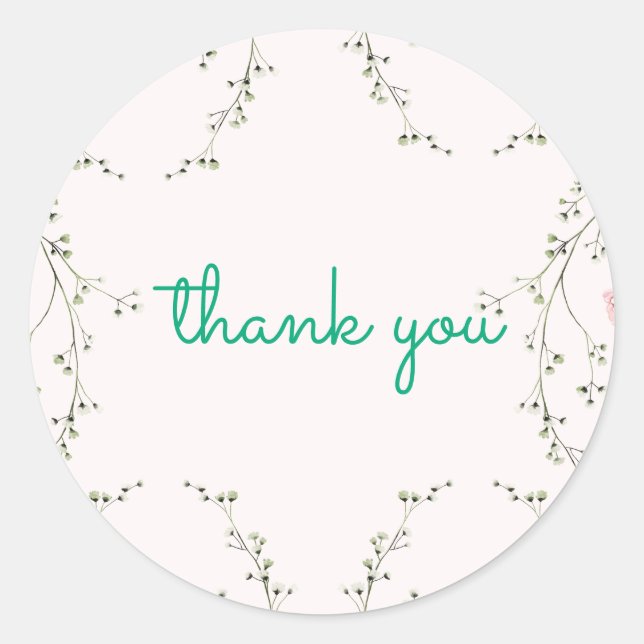 Beautiful Floral  Runder Aufkleber (Vorderseite)