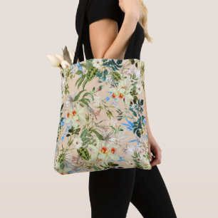 Beautiful Floral Textile Blue & White Blume Bag