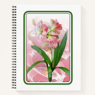 Beautiful Floral Themed Amaryllis Notizbuch