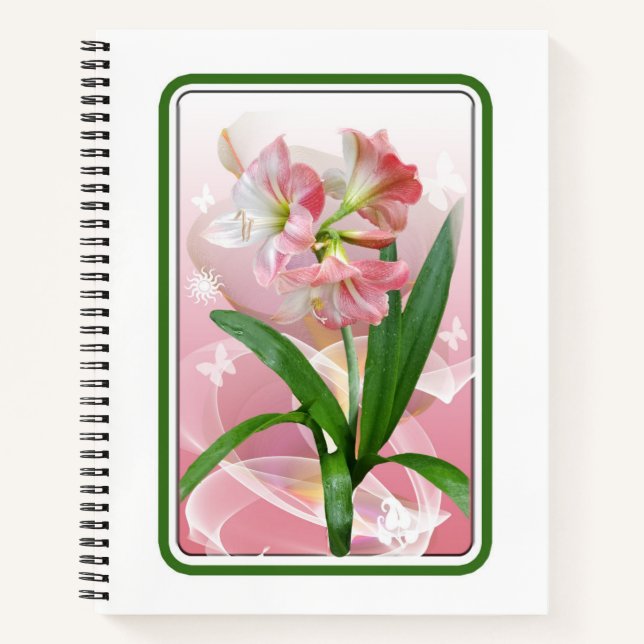 Beautiful Floral Themed Amaryllis Notizbuch (Vorderseite)