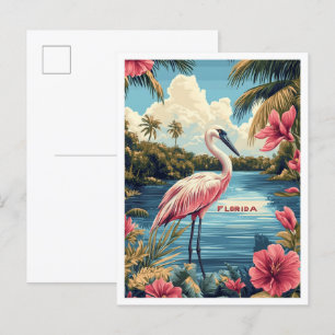 Beautiful Florida USA Vintag Illustration Travel Postkarte