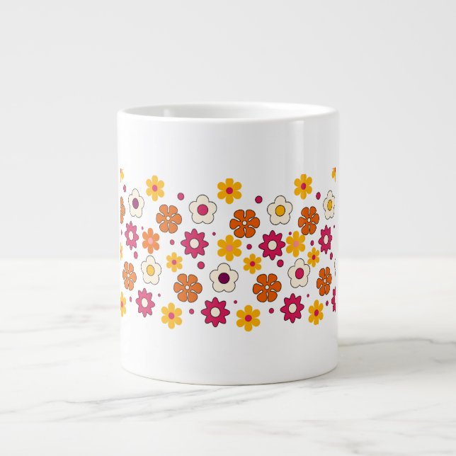 Beautiful flower pattern mug Jumbo-Tasse (Vorderseite)