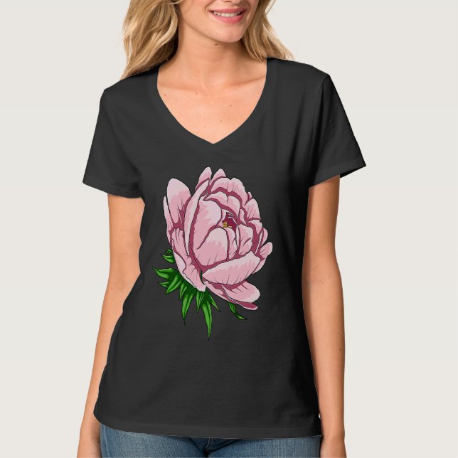 Beautiful Flower Peony Floral Pink Peonies T-Shirt (Vorderseite)