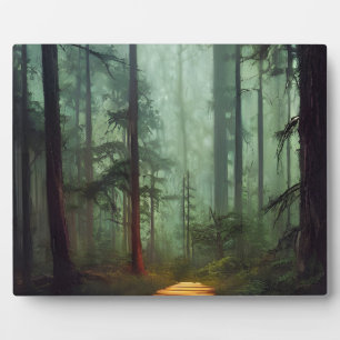 Beautiful Forest Path Digital Artwork Tabletop Fotoplatte