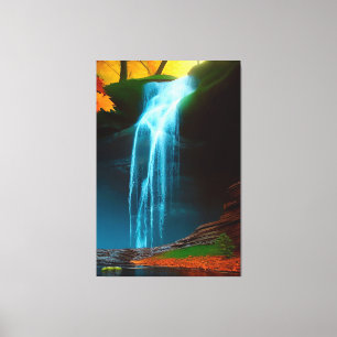 Beautiful Forest Waterfall Kunst, Dichtung und Mus Leinwanddruck