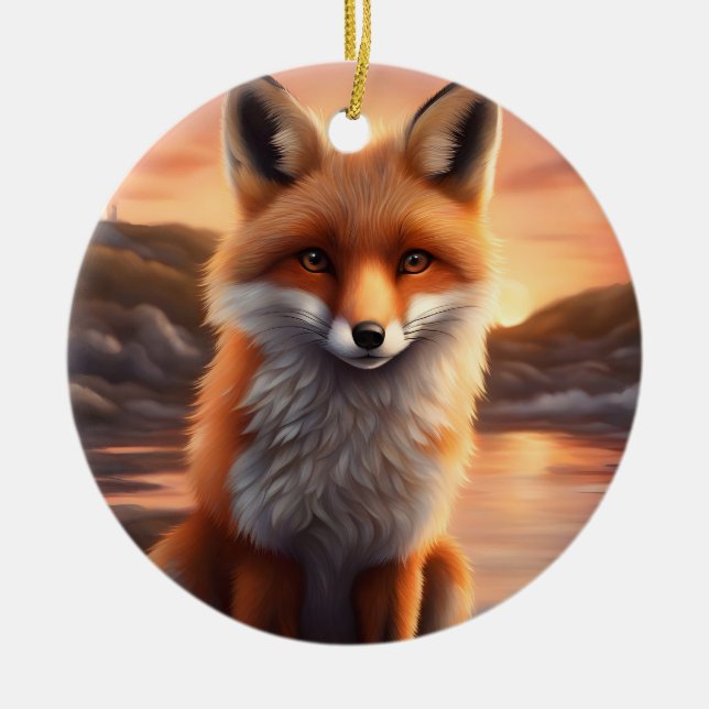 Beautiful Fox Keramik Ornament (Vorne)