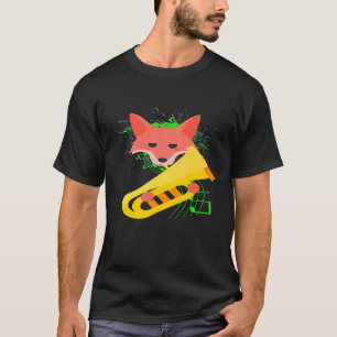 Beautiful Fox Playing The Tuba Brass Music Orchest T-Shirt