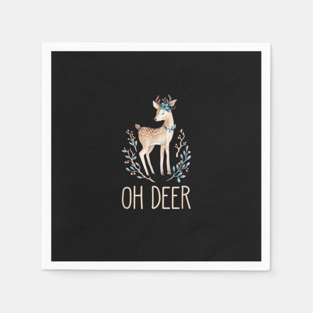 Beautiful Funny Deer Oh Deer Modern Design  Serviette (Vorderseite)