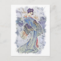 Beautiful Geisha / Vintager japanischer Kunststil