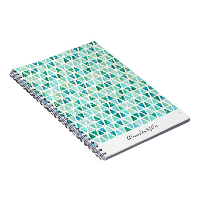 Beautiful Gemstone Gold Imitate Foil Confetti Name Notizblock (Rechte Seite)