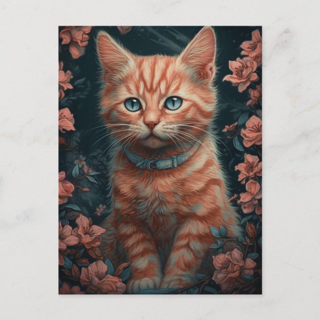 Beautiful Ginger Kitten Postkarte (Vorderseite)