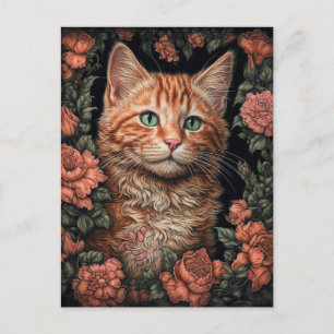 Beautiful Ginger Kitten und Blume Postcard Postkarte