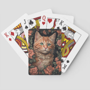 Beautiful Ginger Kitten und Blume Spielkarten
