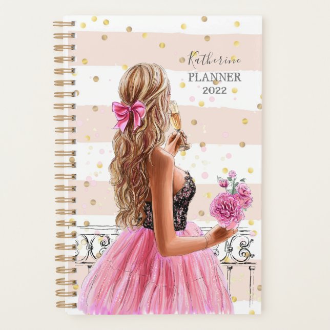 Beautiful Girl Spiral Foto Planner Planer (Vorderseite)