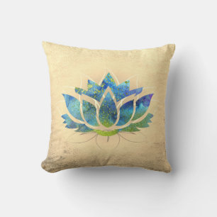 Beautiful Gold Blue Lotus , Zen Kissen