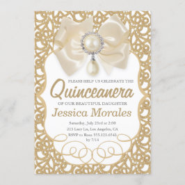 Beautiful Gold Quinceanera Feier Einladung