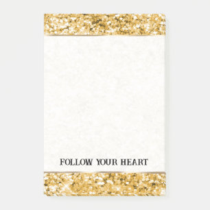 Beautiful Gold Sparkle Glitzer Post-it Klebezettel