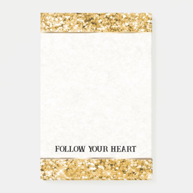 Beautiful Gold Sparkle Glitzer Post-it Klebezettel (Vorderseite)