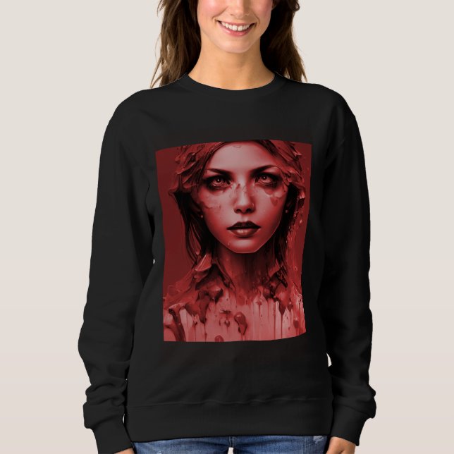 Beautiful Goth Girl Dark Gothic Horror Sweatshirt (Vorderseite)