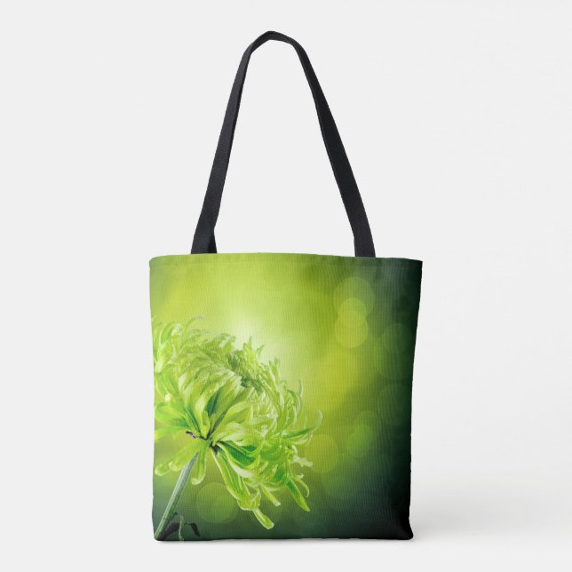 Beautiful Green Chrysanthemum Blume Tote Tag (Rückseite)