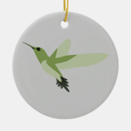 Beautiful Green Hummingbird Keramikornament