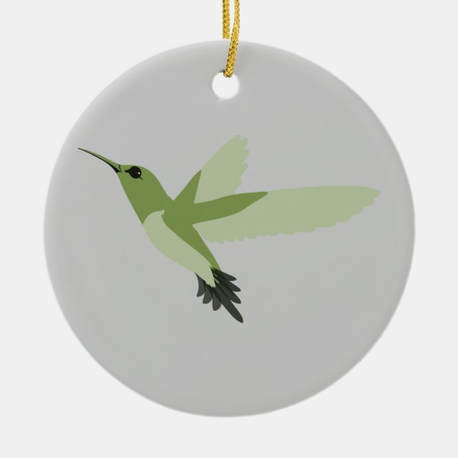 Beautiful Green Hummingbird Keramikornament (Vorne)