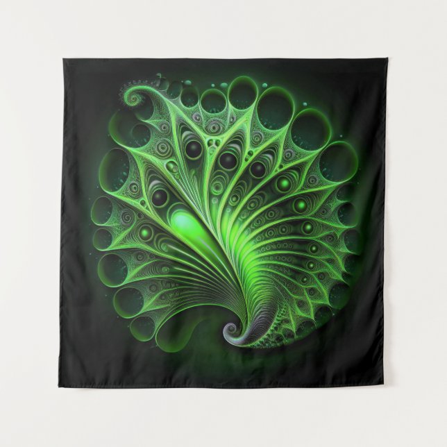 Beautiful Green Mandelbrot Wandteppich (Vorderseite)