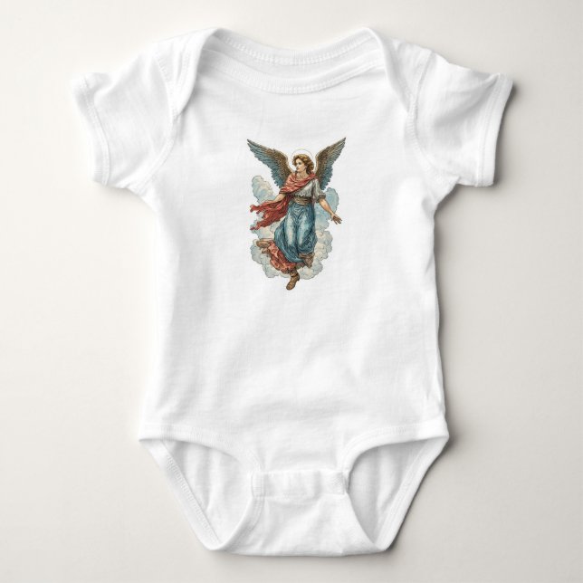 Beautiful Guardian Angel Baby Bodysuit Strampler (Vorderseite)