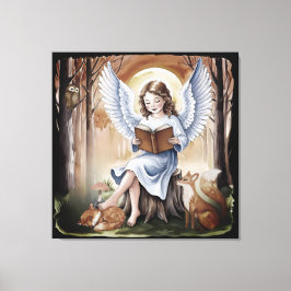 Beautiful Guardian Angel liest Gutzeitgeschichte Leinwanddruck