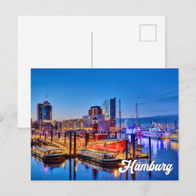 Beautiful Hamburg, Germany Postkarte (Vorne/Hinten)