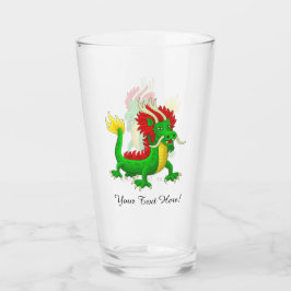Beautiful Hand Drawn Chinese Dragon Glas