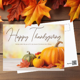 Beautiful Happy Thanksgiving Customizable Business Postkarte