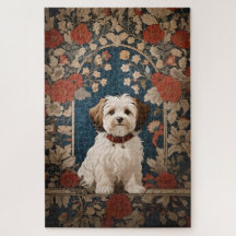 Beautiful Havanese Dog William Morris Floral