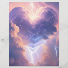 Beautiful heart of clouds and lightning. AI Flyer