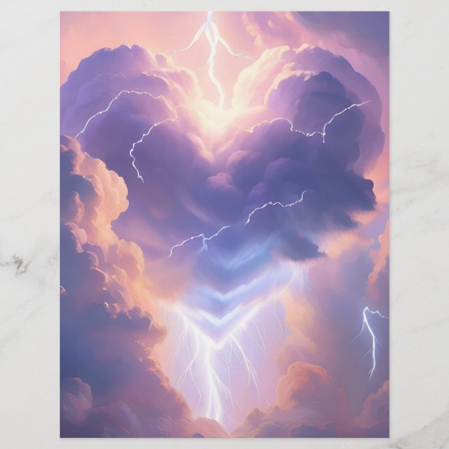 Beautiful heart of clouds and lightning. AI  Flyer (Vorne)
