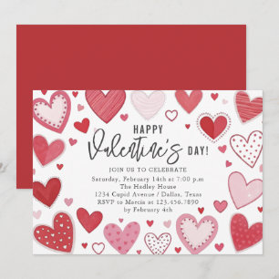 Beautiful Hearts Valentinstag Party Einladung