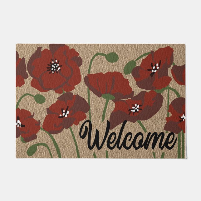 Beautiful Hello Blume, Outdoor Doormat Geschenk Fußmatte (Vorderseite)