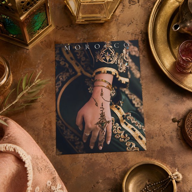 Beautiful Henna Patterns Marokko Marrakesch Postkarte (Morocco's Henna Postcard. )
