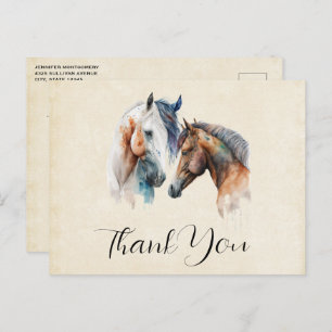 Beautiful Horses Western Boho Style Vielen Dank Postkarte